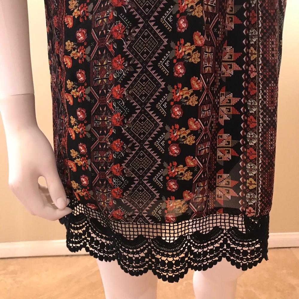 Full Tilt Cold Shoulder Mini Dress Black Lace Trim - Picture 5 of 14